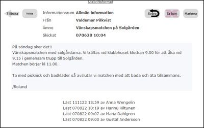 Så här ser ett inlägg ut.